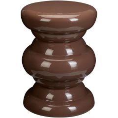 Bijzettafel Carapelle ijzer 32 cm rond donkerbruin