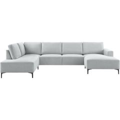 Hoekbank links Fabria lichtgrijs groot basic comfort