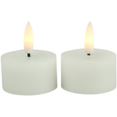 Theelicht Benevento Led wit 4 cm rond set van 2