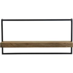 Wandplank Pardal hout metaal 30x60 cm bruin