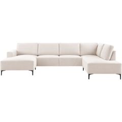 Hoekbank rechts Fabria groot beige basic comfort