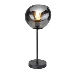 Tafellamp Macato zwart smoke glas 1-lichts