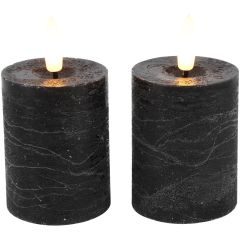 Stompkaars Benevento Led zwart 5 cm rond set van 2