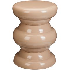 Bijzettafel Carapelle ijzer 32 cm rond lichtbruin
