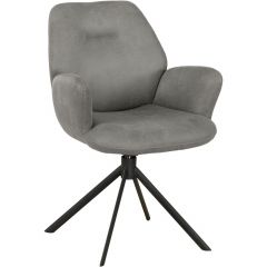 Eetkamerstoel Loranzo draaibaar microvezel grijs