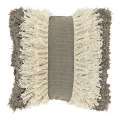 Sierkussen Antrona 45x45cm taupe kwasten