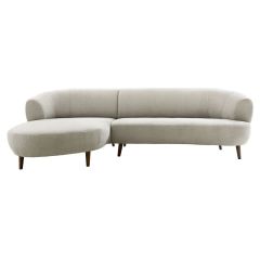 Hoekbank links Tilde bouclé grijsbeige basic comfort