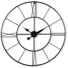 Klok Nimar metaal rond 80cm zwart strak dessin 63