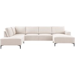 Hoekbank links Fabria groot beige basic comfort