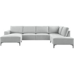 Hoekbank rechts Fabria lichtgrijs groot basic comfort