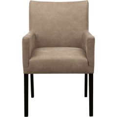 Eetkamerstoel met armleuning Avanza microleder grijs