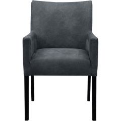 Eetkamerstoel met armleuning Avanza microleder donkergrijs