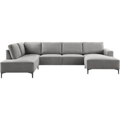 Hoekbank links Fabria donkergrijs basic comfort