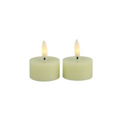 Theelicht Benevento Led creme 4 cm rond set van 2