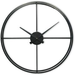 Klok Nimar metaal rond 60cm zwart strak dessin 60
