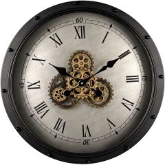 Klok Nimar metaal rond 60cm zwart beige dessin 41