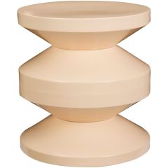 Bijzettafel Carapelle metaal 31 cm rond lichtgeel