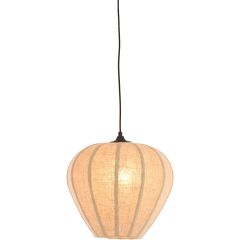 Hanglamp Moscito zwart ecru linnen 1-lichts