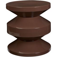 Bijzettafel Carapelle metaal 31 cm rond donkerbruin