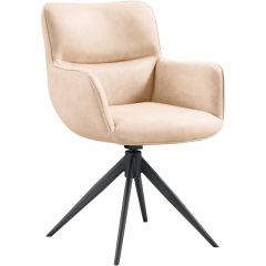 Eetkamerstoel Lasanto draaibaar microvezel beige