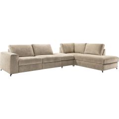 Hoekbank rechts Licato taupe relaxfunctie excellent comfort hocker