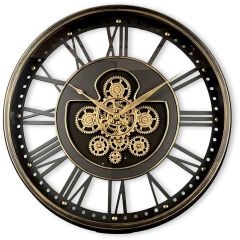 Klok Nimar metaal rond 60cm zwart open dessin 44