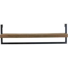 Wandplank Pardal hout metaal 24x80 cm bruin