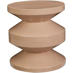 Bijzettafel Carapelle metaal 31 cm rond lichtbruin