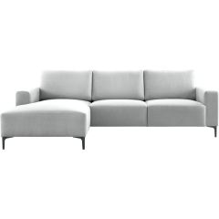 Hoekbank links Fabria lichtgrijs basic comfort