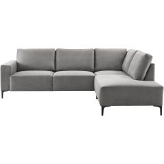 Hoekbank links Fabria polyetherschuim grijs