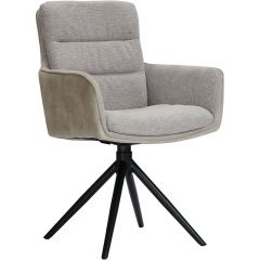 Eetkamerstoel Letta draaibaar velvet lichtgrijs