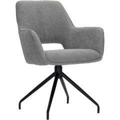 Eetkamerstoel Buco draaibaar bouclé grijs