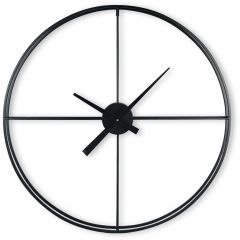 Klok Nimar metaal rond 80cm zwart strak dessin 61