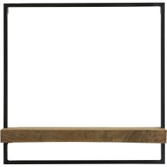Wandplank Pardal hout metaal 50x50 cm bruin