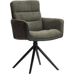 Eetkamerstoel Letta draaibaar velvet donkergroen