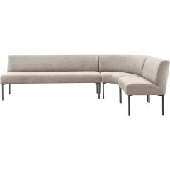 Eetkamerbank rechts Cenare 294 cm microleder lichtgrijs