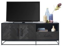 TV-meubel Veneta (154 Cm) eiken fineer zwart