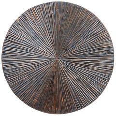 Wandpaneel Pictura 60 cm rond gestreept bruin