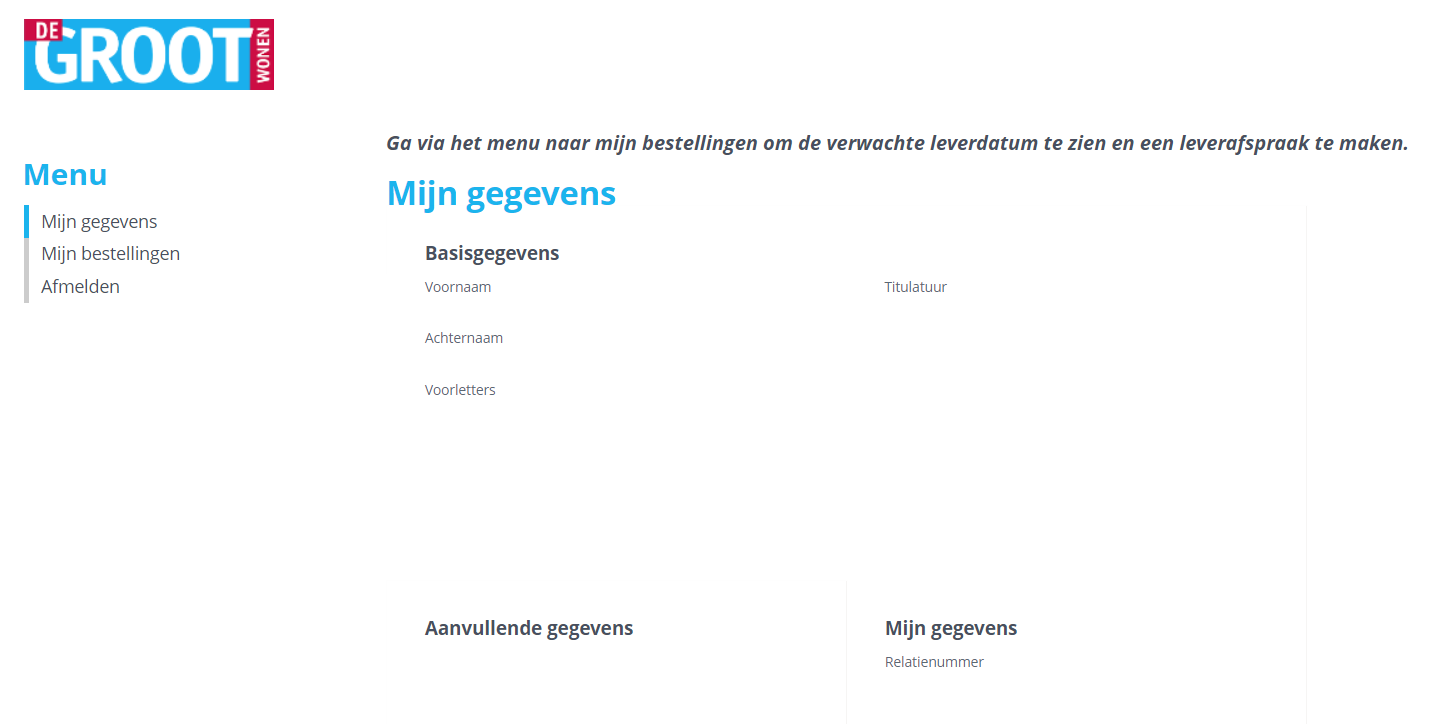 Klantportaal de Groot Wonen 1