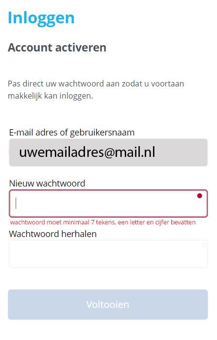 wachtwoord aanmaken